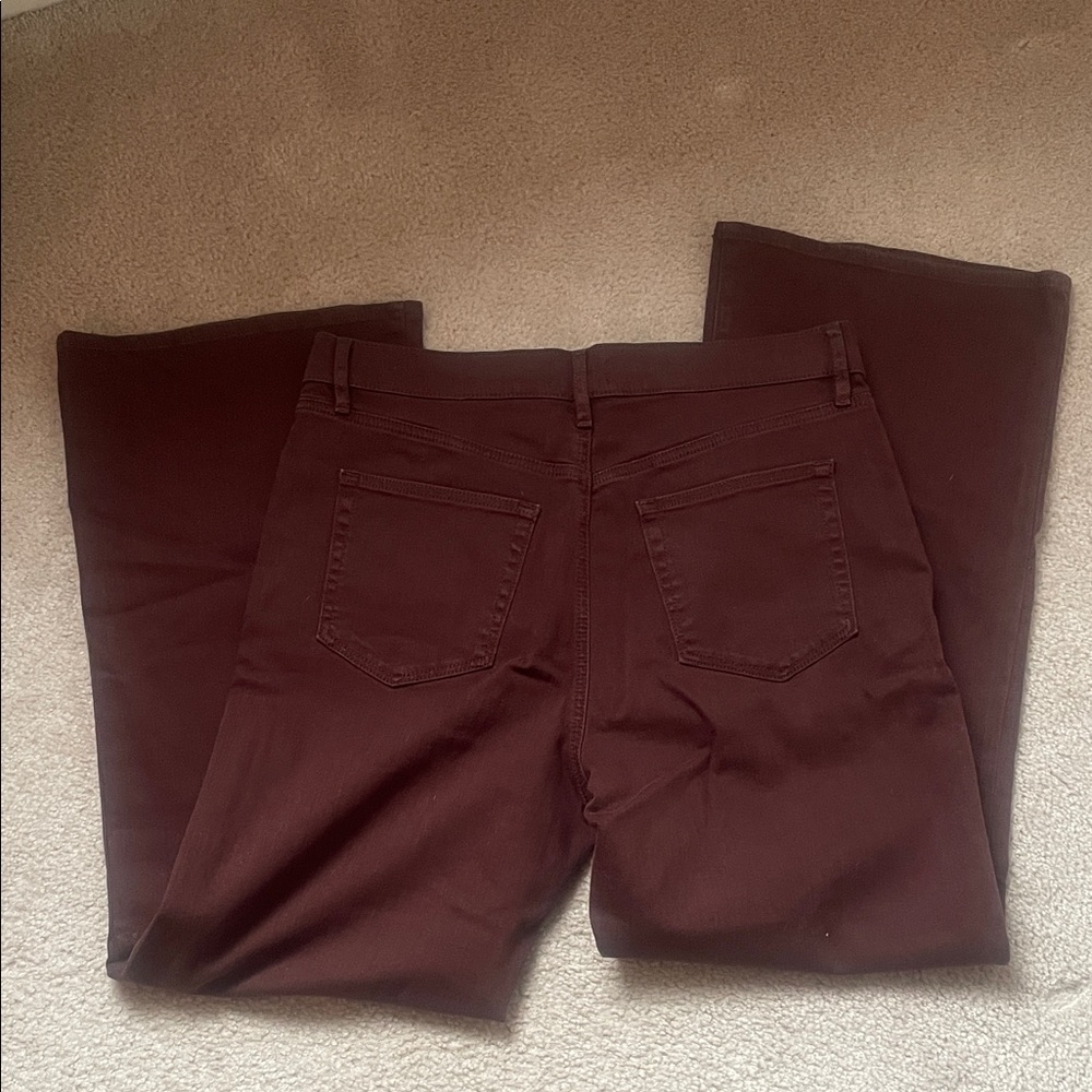 LOFT Outlet Deep Brown High-Rise Wide-Leg Pants - Picture 3 of 3